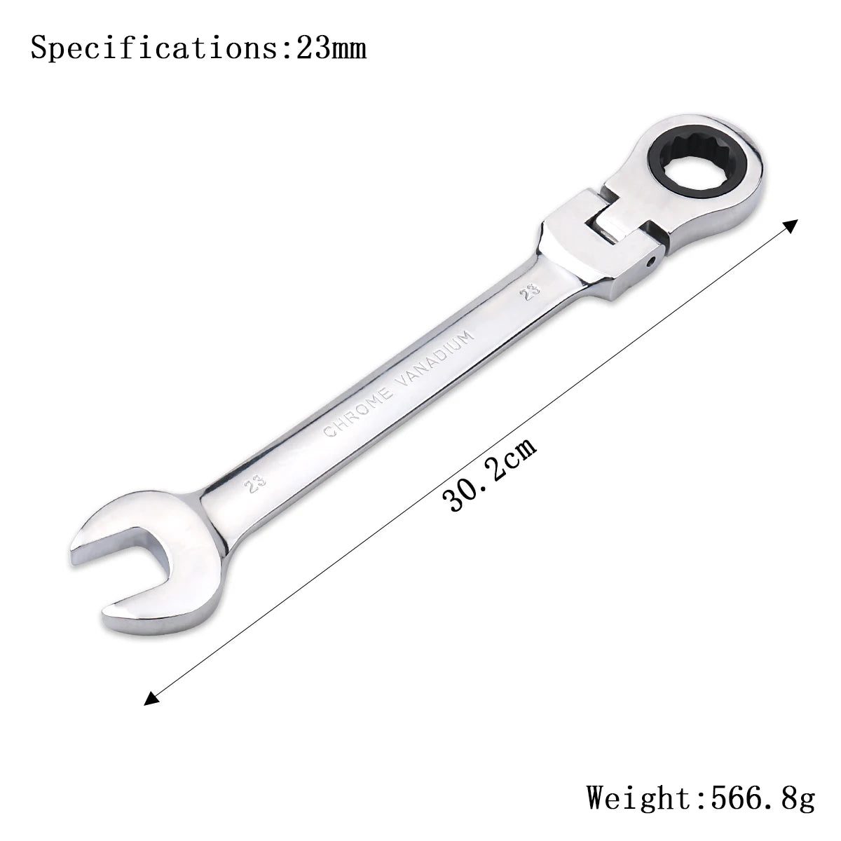 72-Tooth Ratchet Wrench – Flexible Head Spanner (6–27mm)