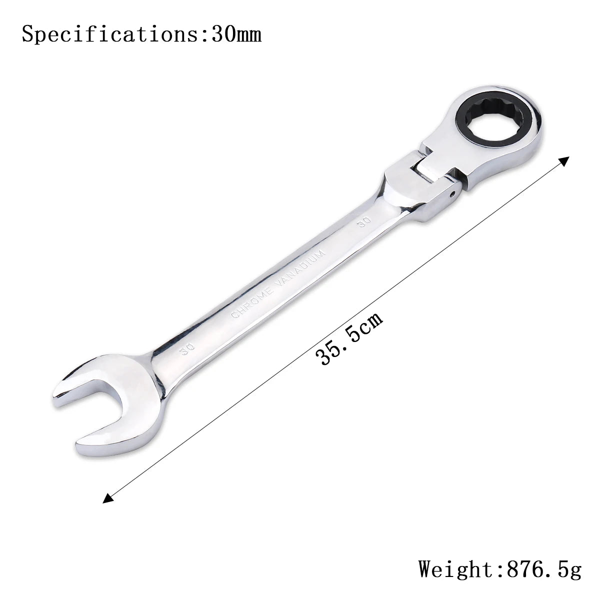 72-Tooth Ratchet Wrench – Flexible Head Spanner (6–27mm)