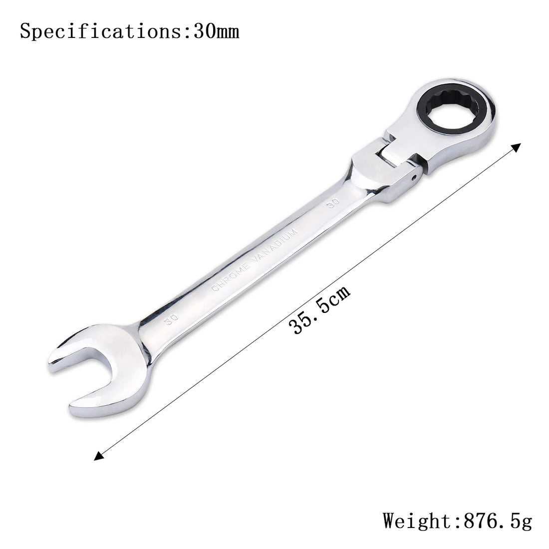 72-Tooth Ratchet Wrench – Flexible Head Spanner (6–27mm)