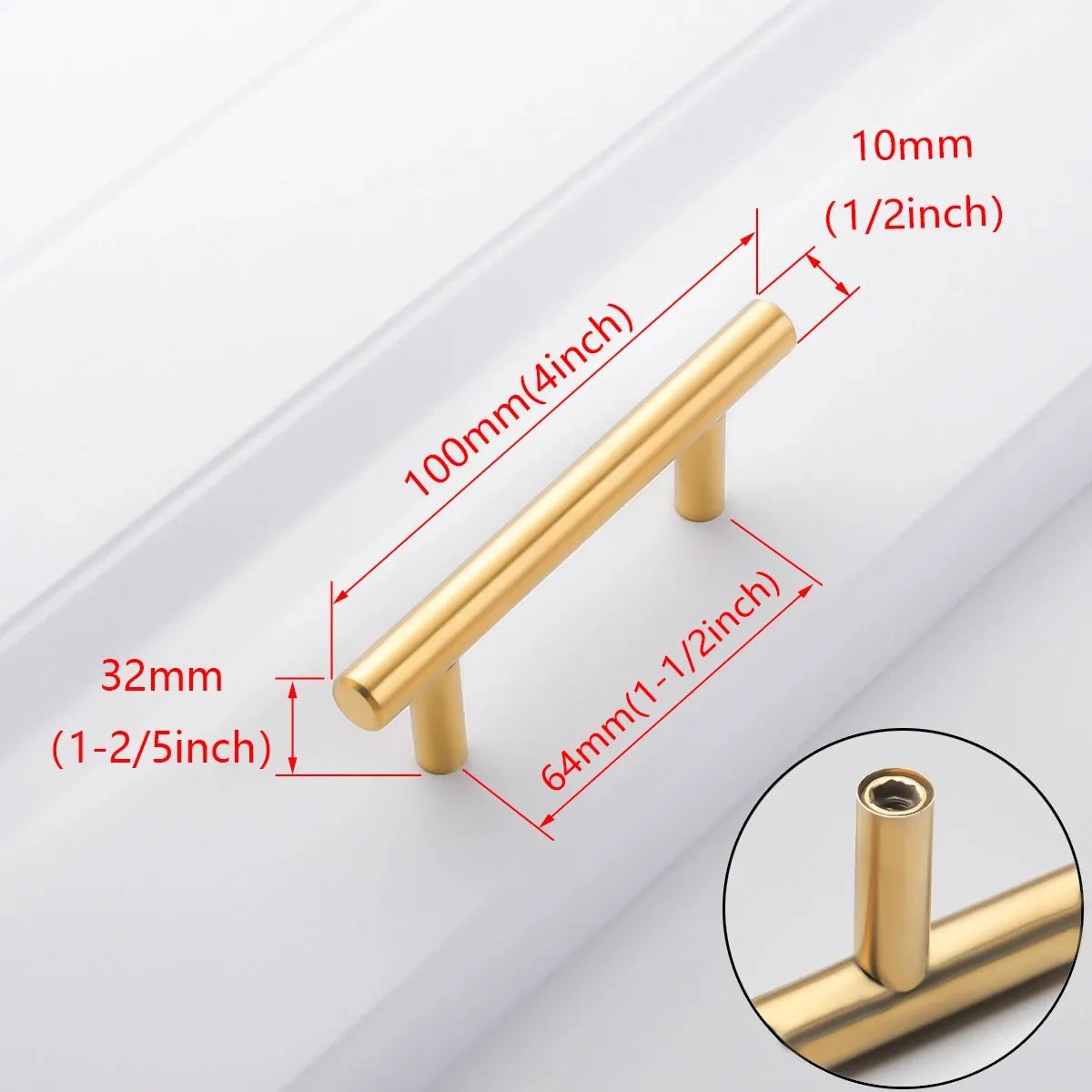 6PCS Modern Zinc Alloy Door & Cabinet Handles – Black & Gold