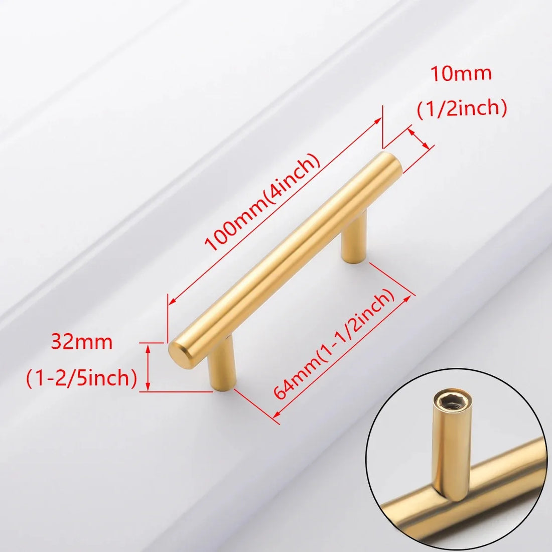 6PCS Modern Zinc Alloy Door & Cabinet Handles – Black & Gold