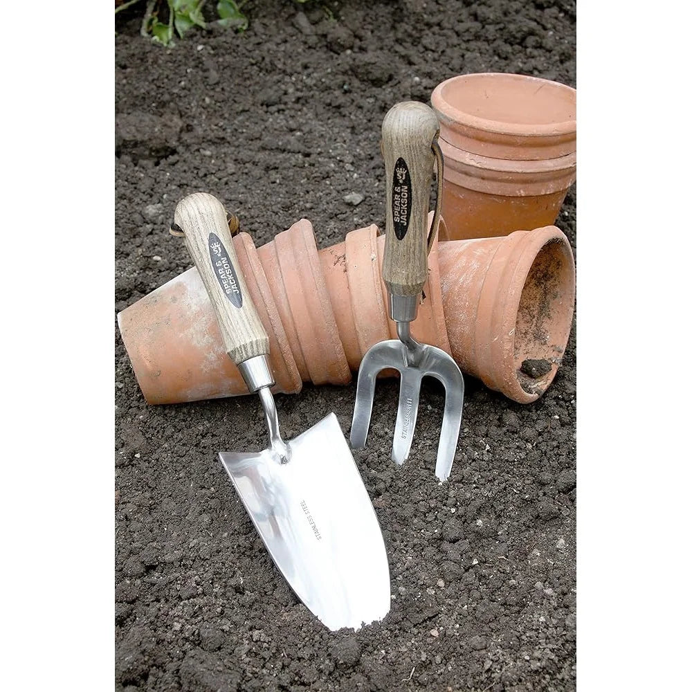 5½" Stainless Steel Hand Trowel – Hardwood Handle Gardening Tool