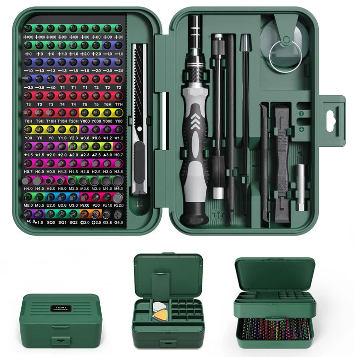 132-in-1 Precision Screwdriver Set – Magnetic Bits with Storage Box