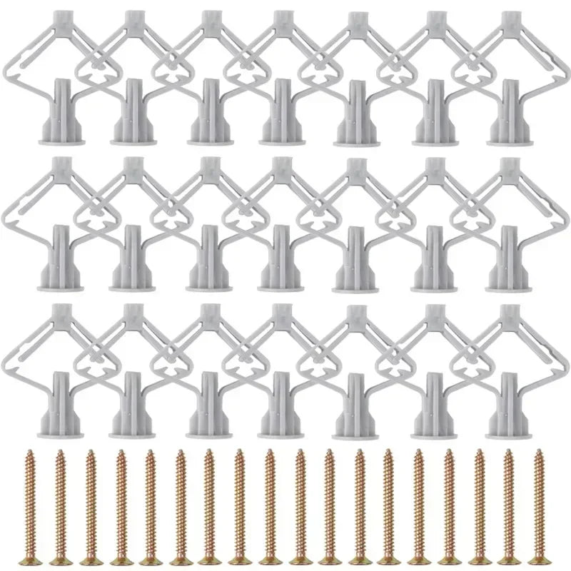 Plasterboard Expansion Screws & Plastic Toggle Anchors – Wall Fixing Kit