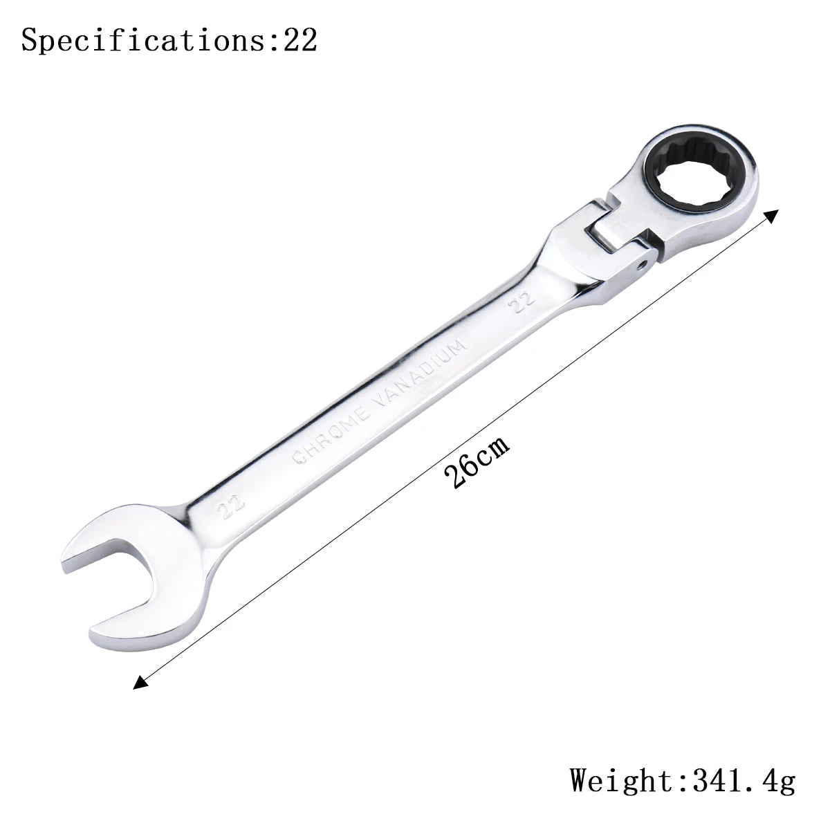 72-Tooth Ratchet Wrench – Flexible Head Spanner (6–27mm)