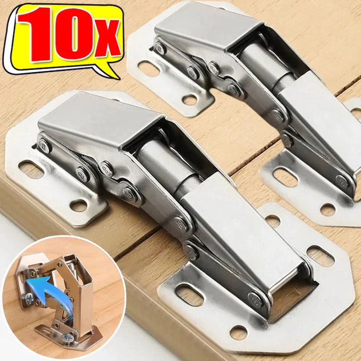 2/10PCS 90° Steel No-Drill Cabinet Hinges – DIY Furniture Hardware