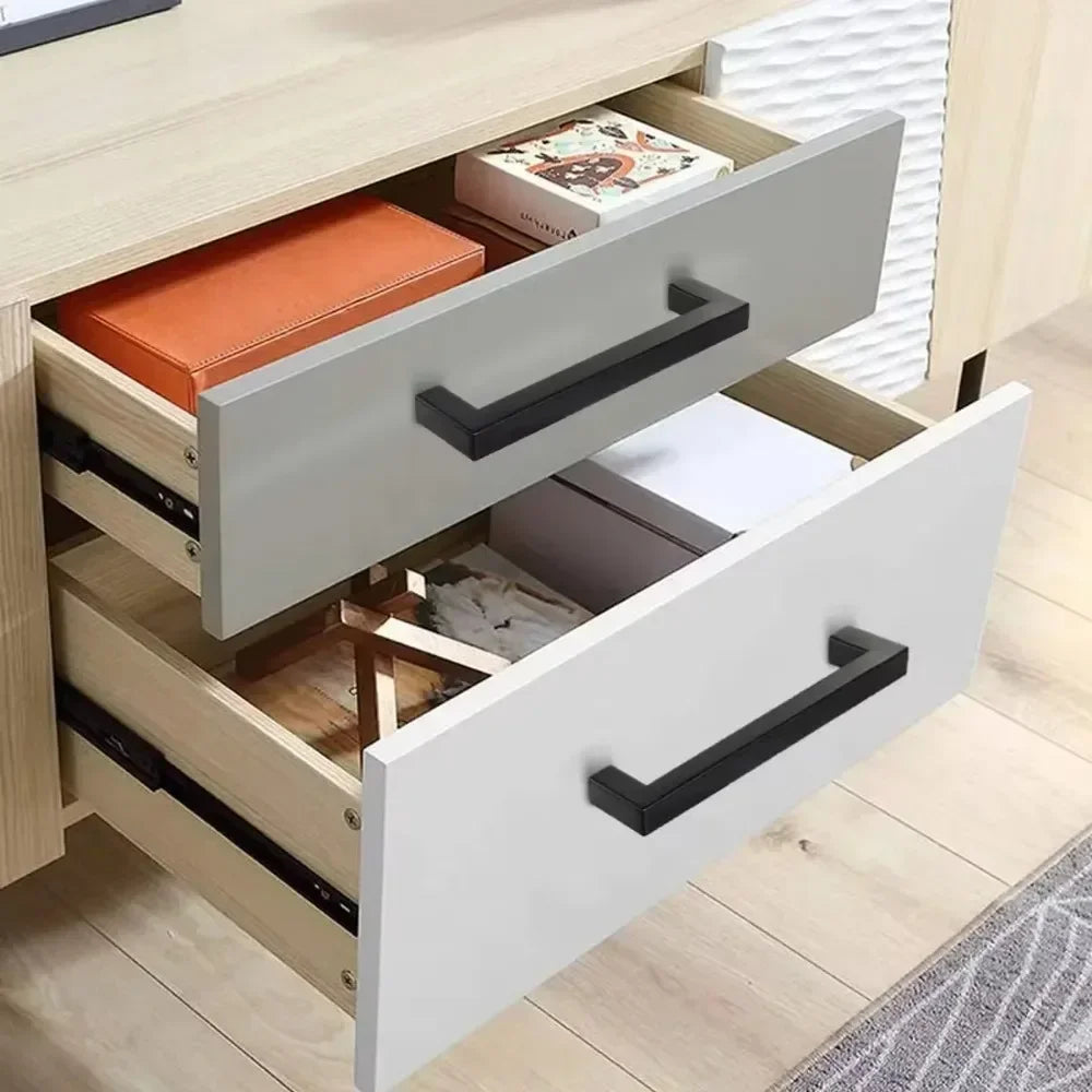 6pcs Stainless Steel Square Cabinet Handles – Door & Drawer Pulls