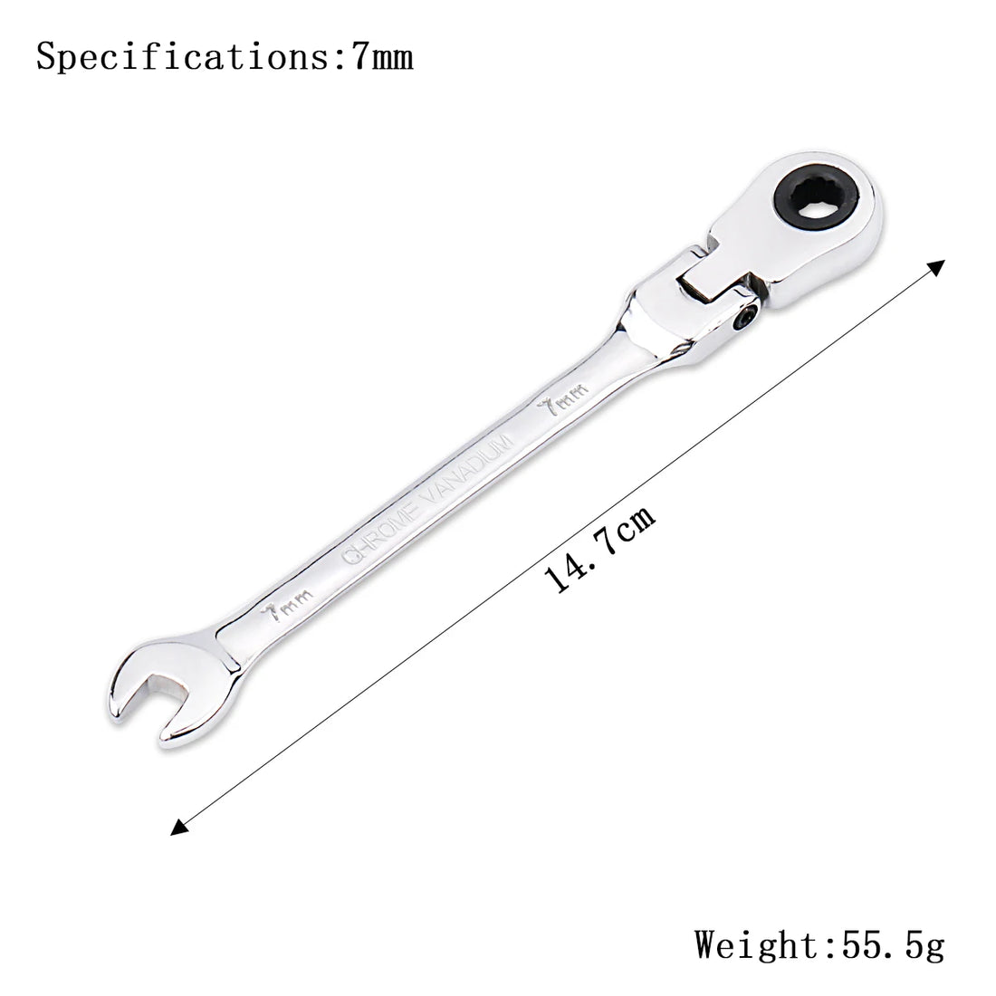72-Tooth Ratchet Wrench – Flexible Head Spanner (6–27mm)