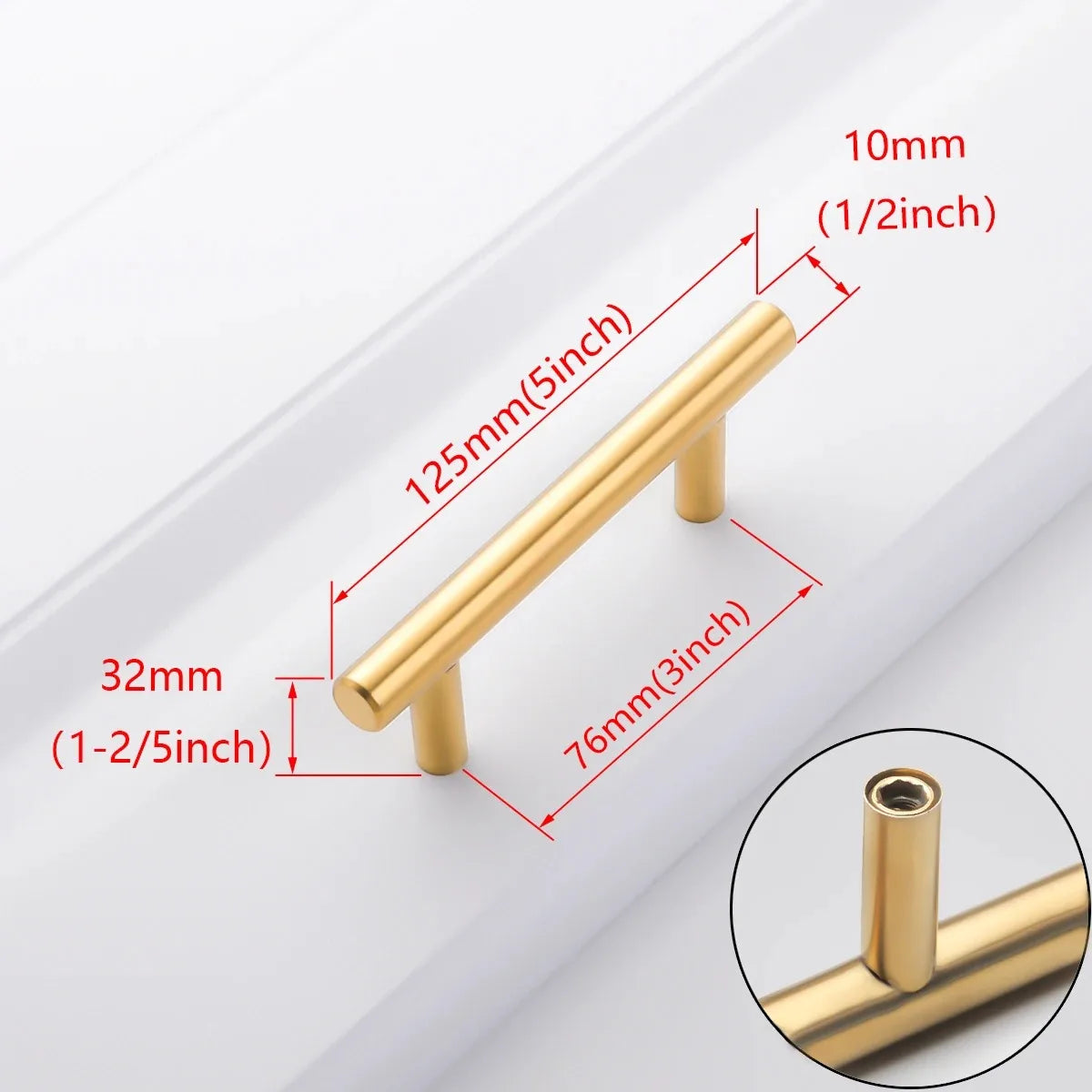 6PCS Modern Zinc Alloy Door & Cabinet Handles – Black & Gold