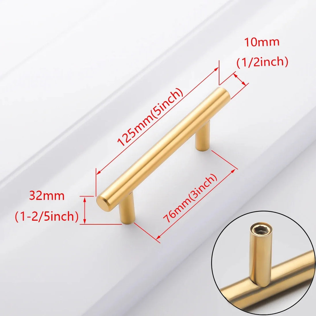 6PCS Modern Zinc Alloy Door & Cabinet Handles – Black & Gold