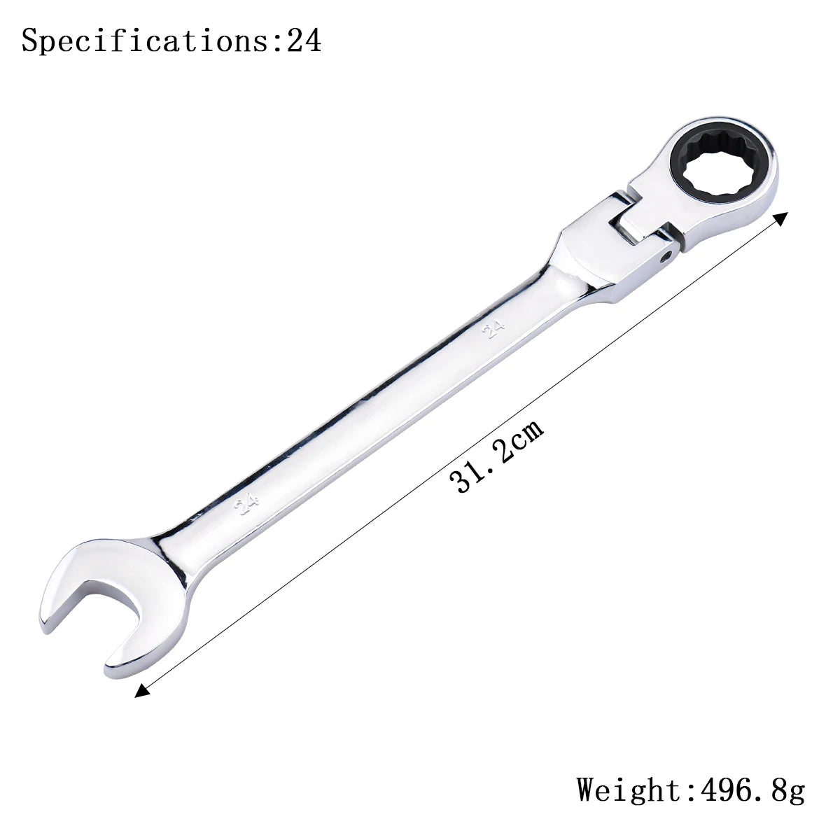 72-Tooth Ratchet Wrench – Flexible Head Spanner (6–27mm)