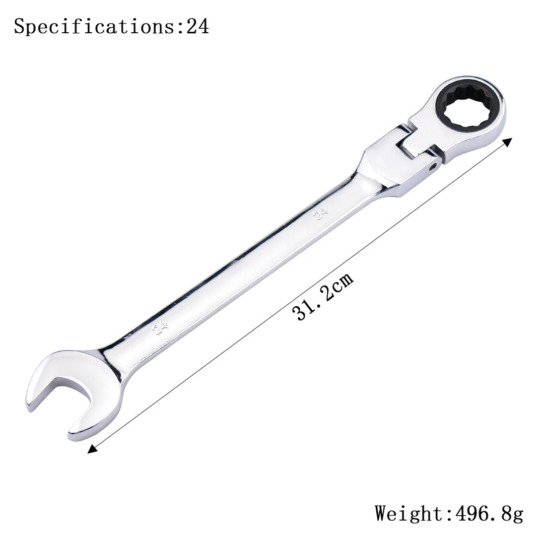 72-Tooth Ratchet Wrench – Flexible Head Spanner (6–27mm)