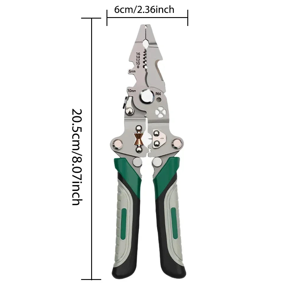 Foldable Multi-Function Wire Stripper & Crimping Pliers