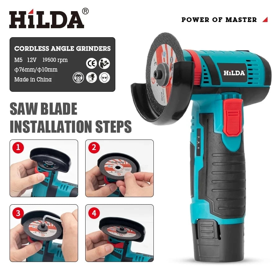 12V Mini Cordless Angle Grinder