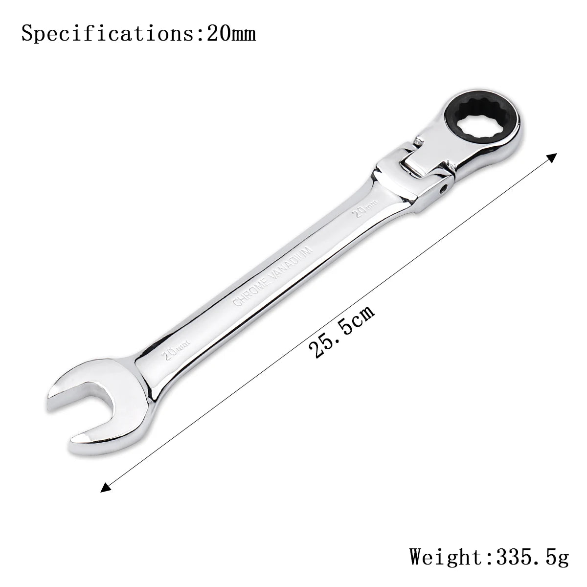 72-Tooth Ratchet Wrench – Flexible Head Spanner (6–27mm)