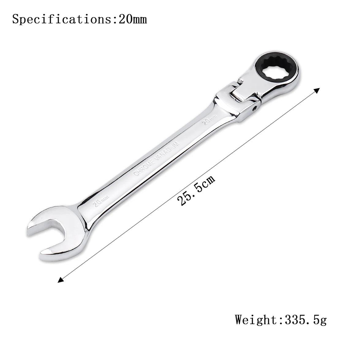 72-Tooth Ratchet Wrench – Flexible Head Spanner (6–27mm)