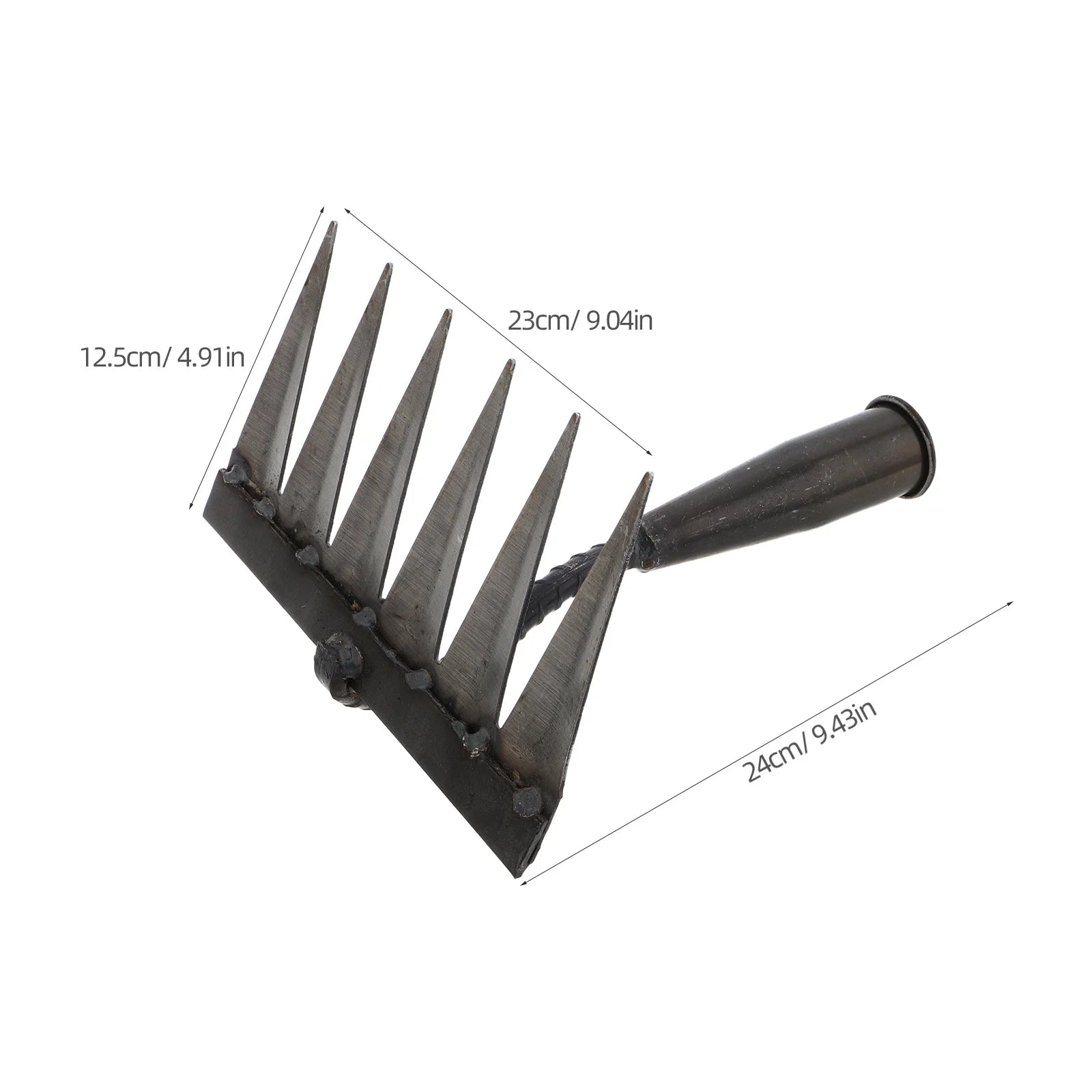 6-Tooth Heavy-Duty Carbon Steel Garden Rake