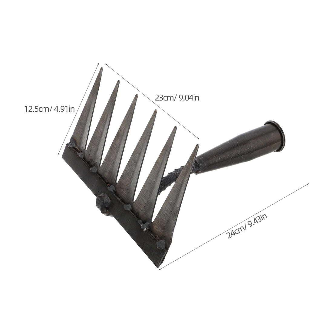 6-Tooth Heavy-Duty Carbon Steel Garden Rake