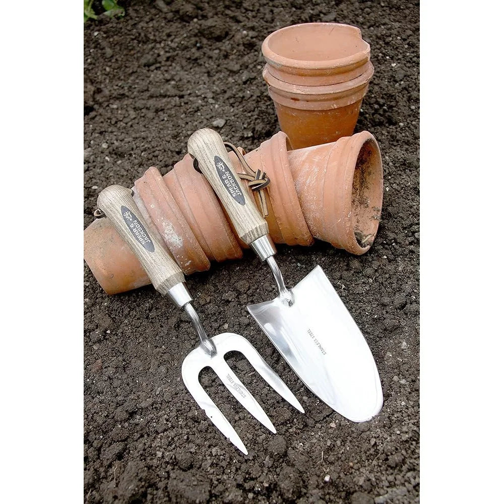 5½" Stainless Steel Hand Trowel – Hardwood Handle Gardening Tool