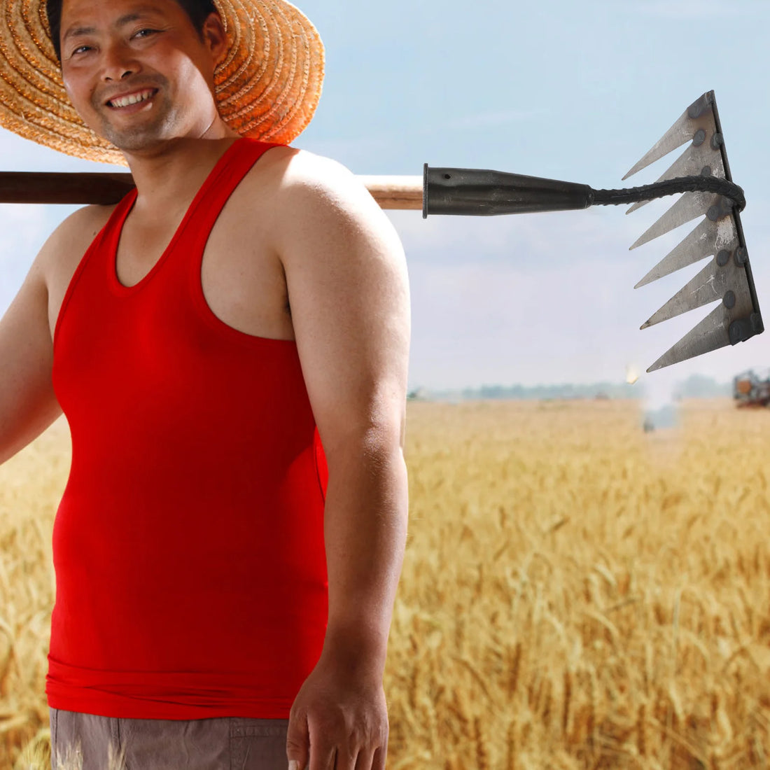 6-Tooth Heavy-Duty Carbon Steel Garden Rake