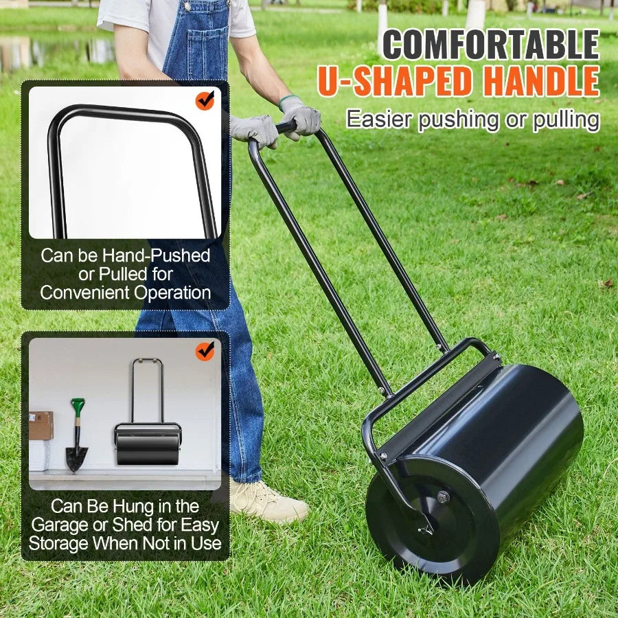 13-Gallon Lawn Roller – Steel Yard & Sod Roller with Ergonomic Handle