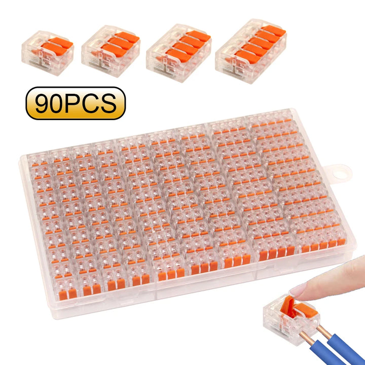 20/90pcs Electrical Lever Wire Connectors – 2/3/5 Port Quick Terminals