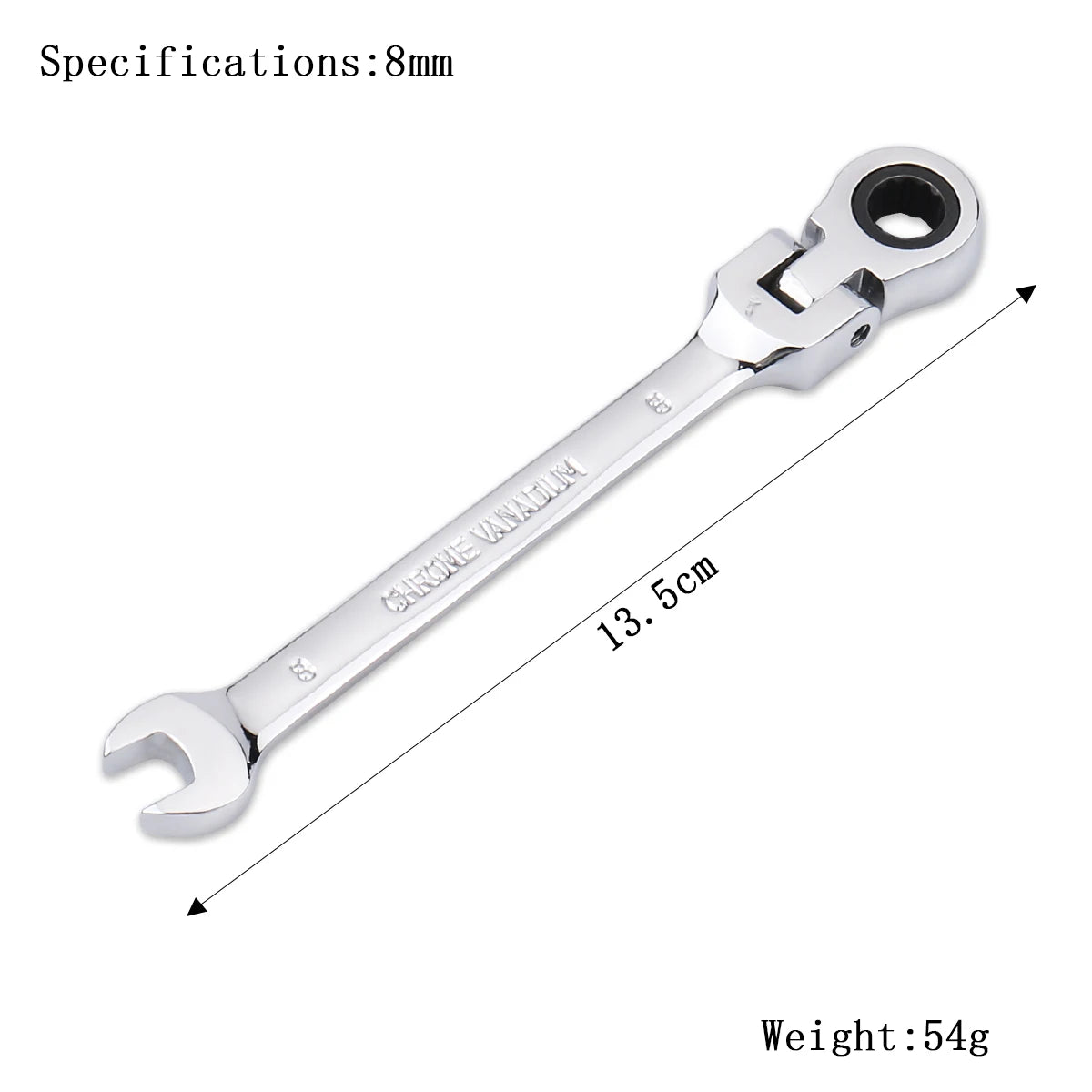 72-Tooth Ratchet Wrench – Flexible Head Spanner (6–27mm)