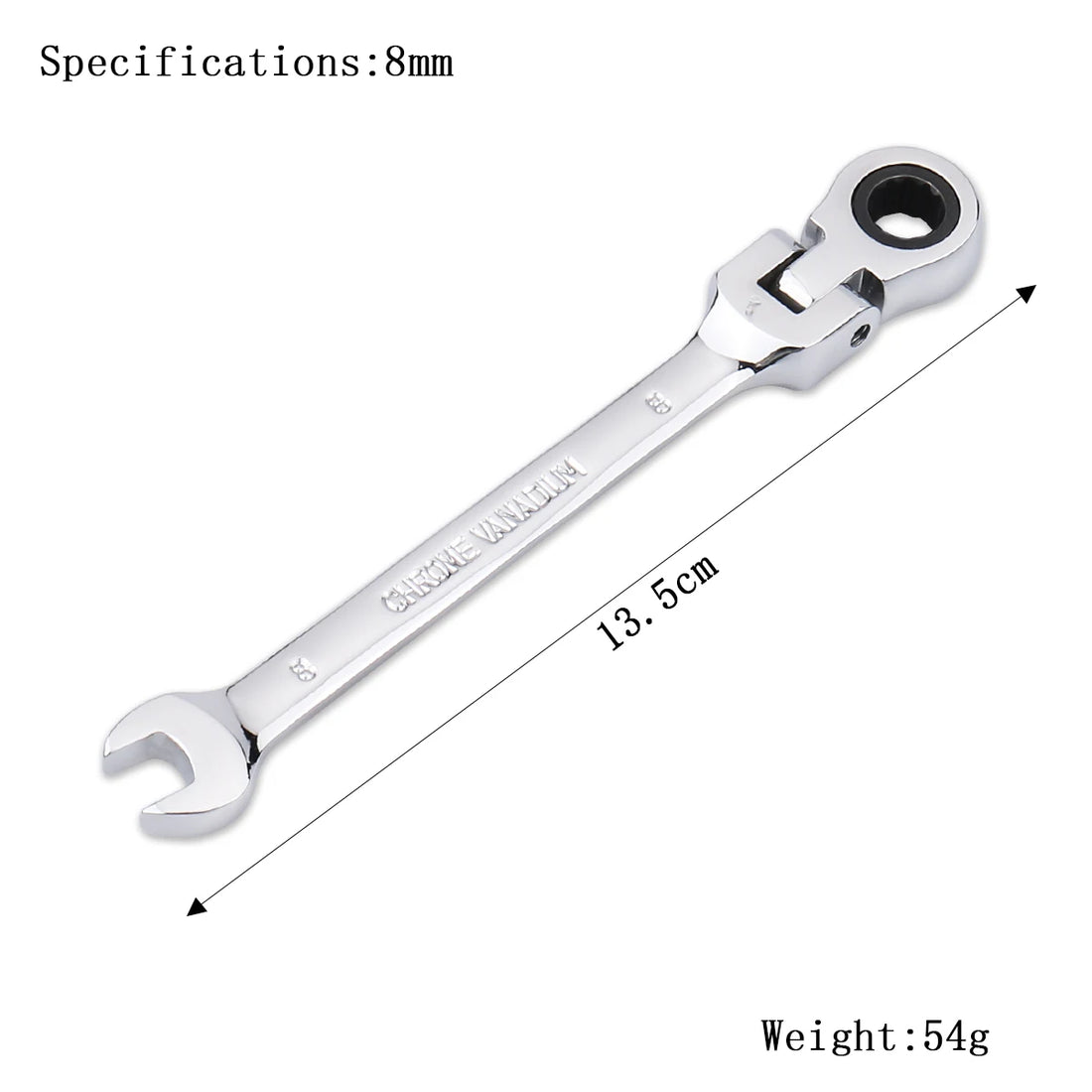 72-Tooth Ratchet Wrench – Flexible Head Spanner (6–27mm)