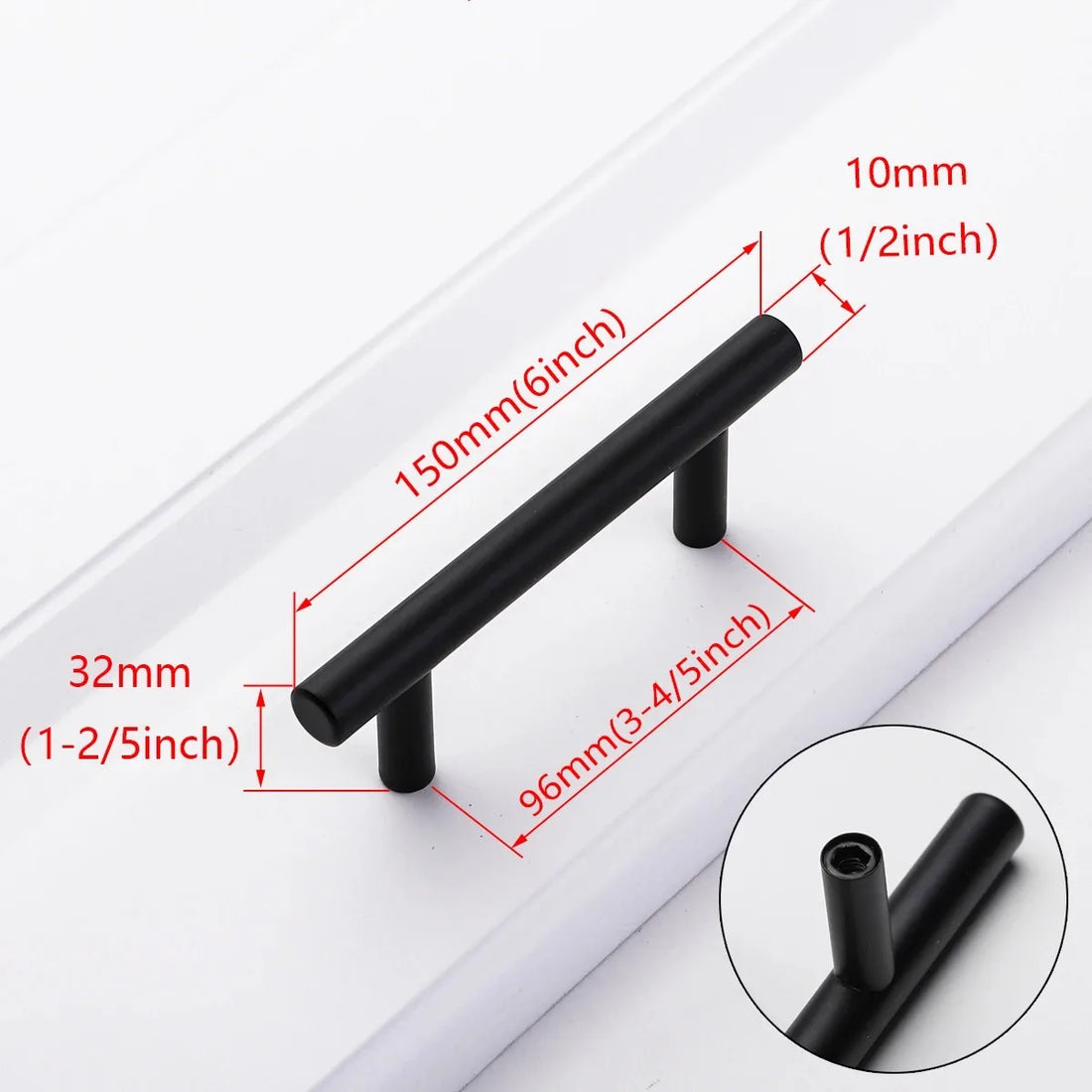 6PCS Modern Zinc Alloy Door & Cabinet Handles – Black & Gold