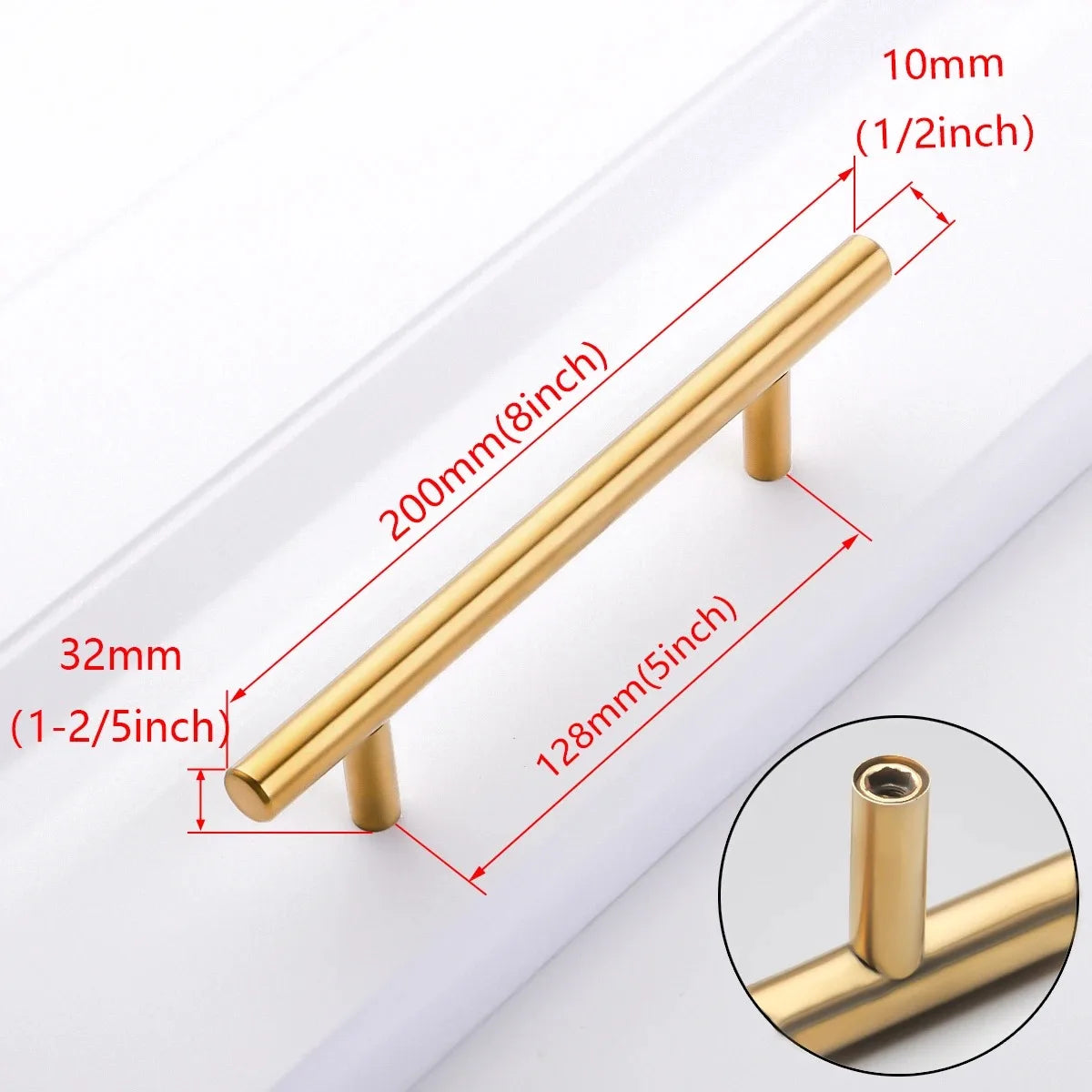 6PCS Modern Zinc Alloy Door & Cabinet Handles – Black & Gold