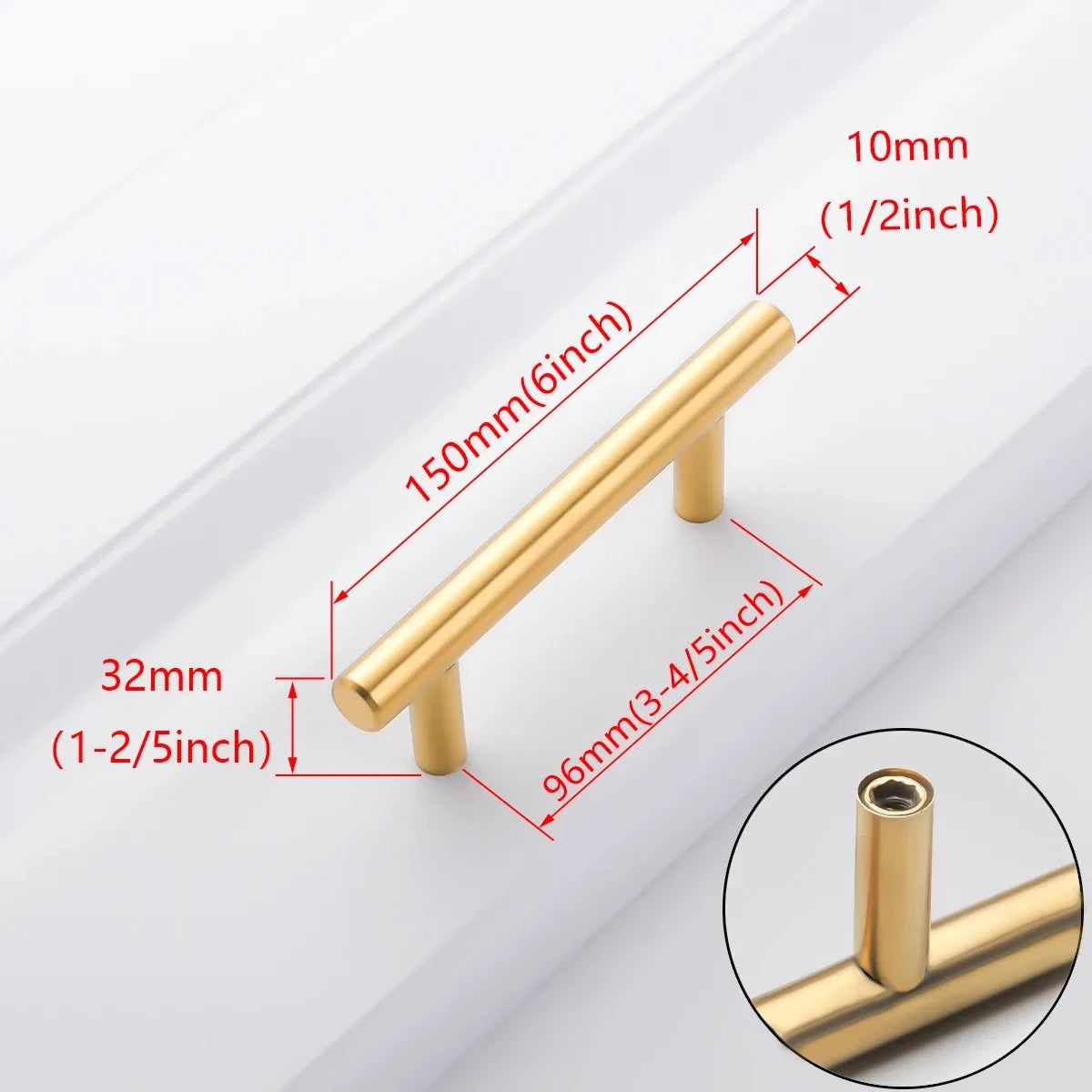 6PCS Modern Zinc Alloy Door & Cabinet Handles – Black & Gold