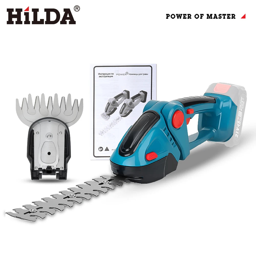 HILDA 2-in-1 Cordless Hedge & Grass Trimmer (Lightweight, Green)