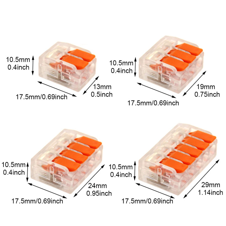 20/90pcs Electrical Lever Wire Connectors – 2/3/5 Port Quick Terminals