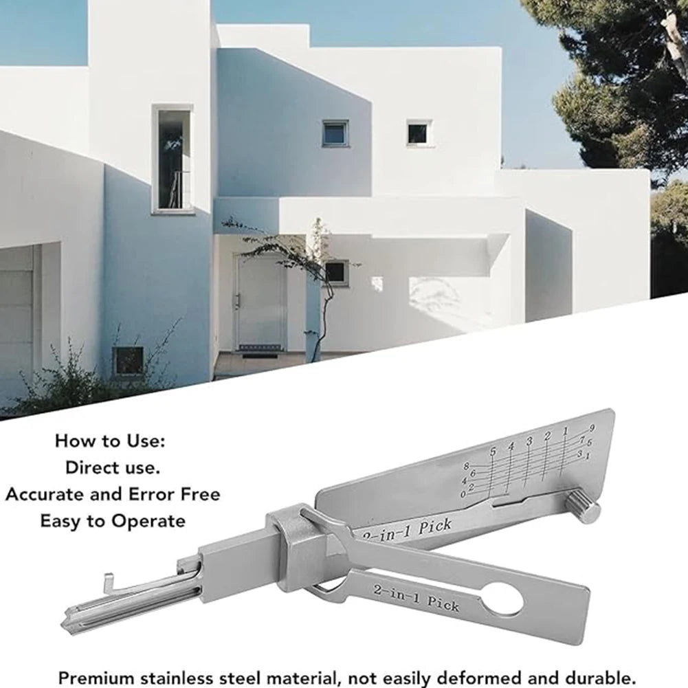SS001 2-in-1 Stainless Steel Key Decoder & Pick Set