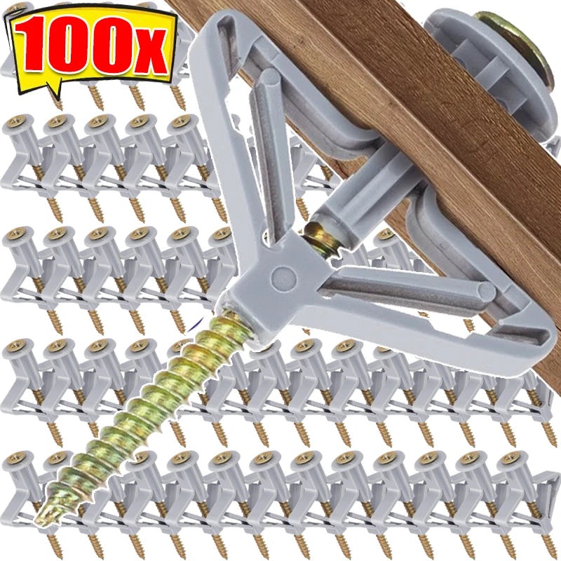 Plasterboard Expansion Screws & Plastic Toggle Anchors – Wall Fixing Kit